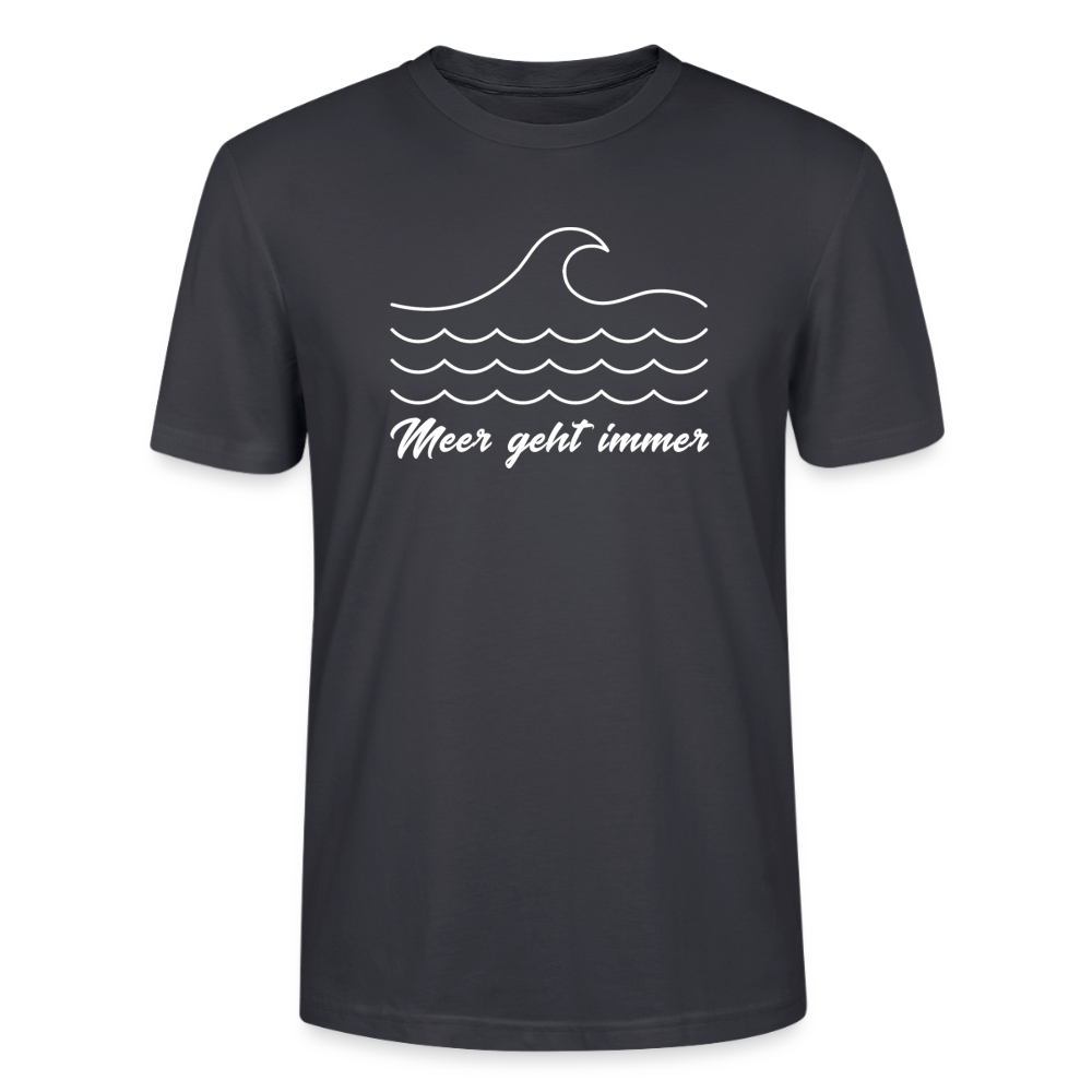 Unisex Sprüche T-Shirt ‘Meer geht immer’ Fun Shirt - Dunkles Graublau