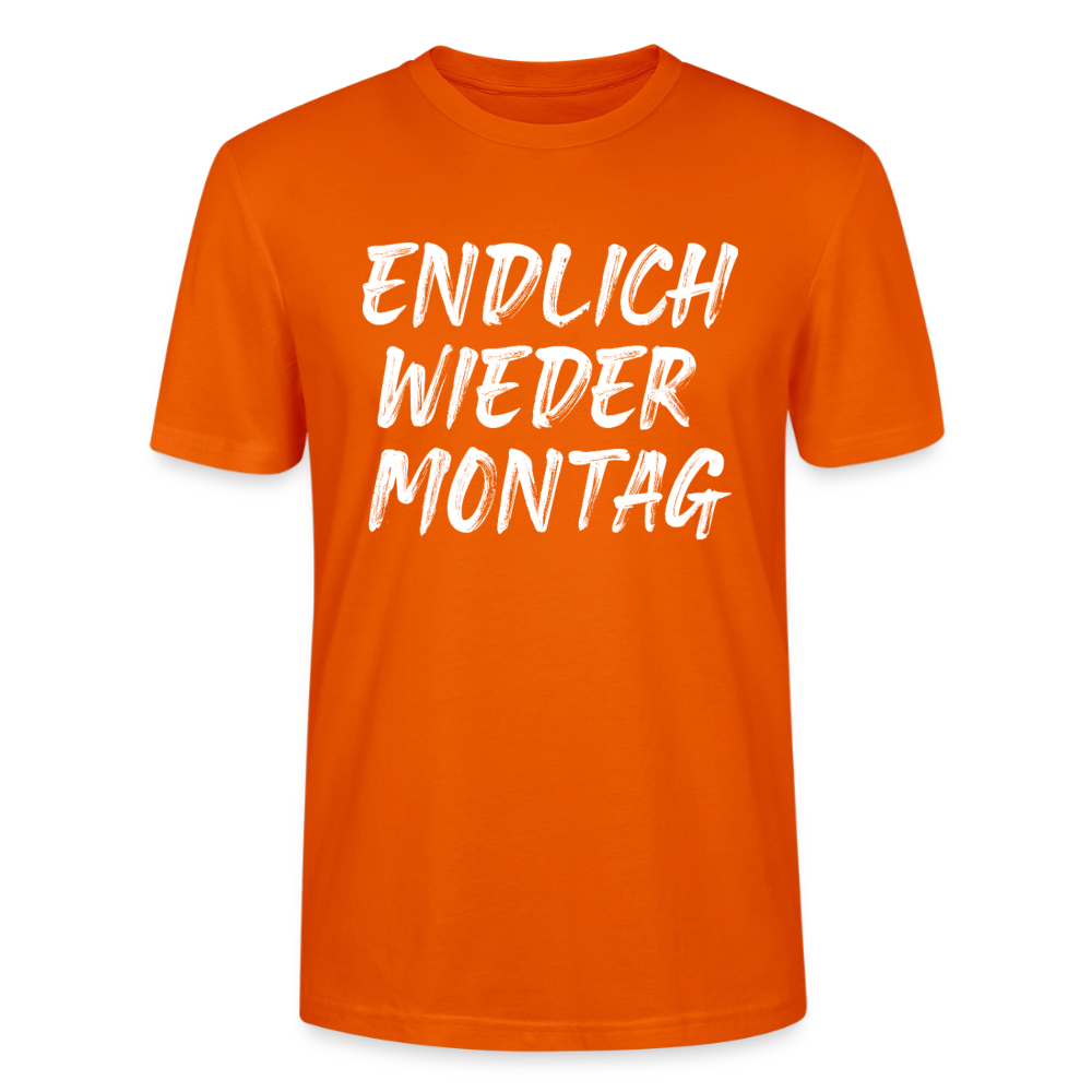 Unisex Sprüche T-Shirt 'Endlich wieder Montag' - Tieforange