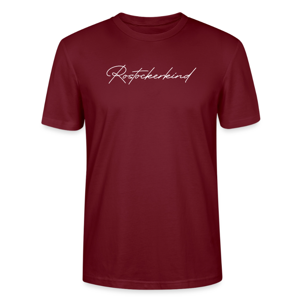 Rostock 'Rostockerkind' Signature Bio T-Shirt Unisex schwarz - Burgunderrot