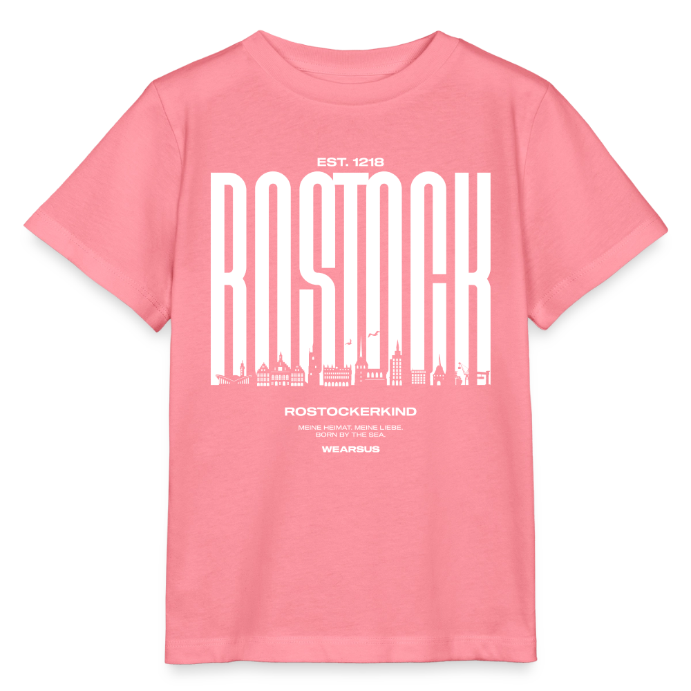 Rostock 'Rostockerkind' Bio T-Shirt Kinder 3-8 Jahre Front Print Farbe - Pink 