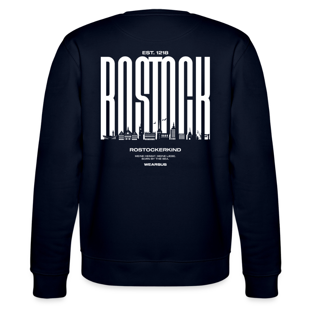 Rostock 'Rostockerkind' Bio Sweatshirt Unisex Back Print - Navy