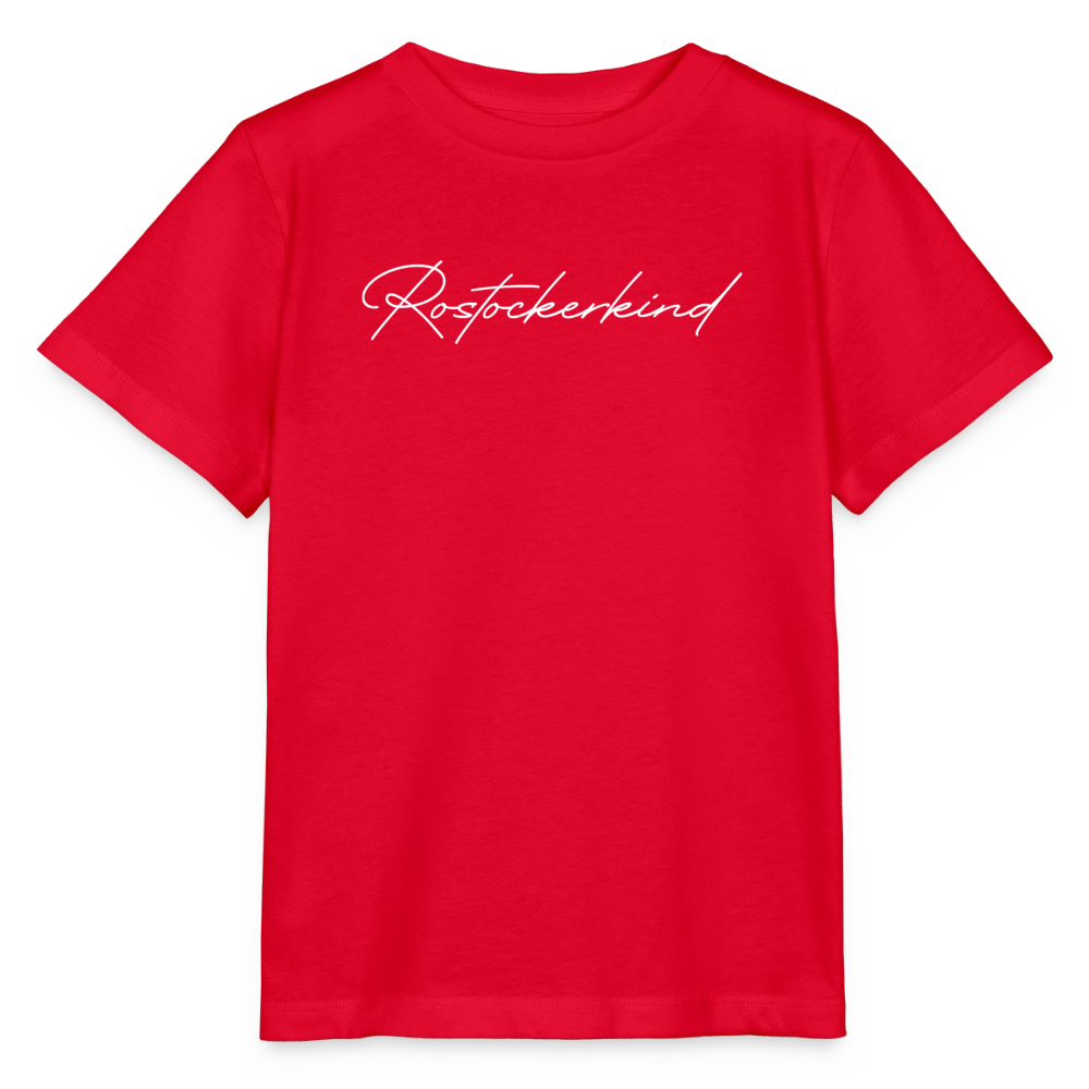 Rostock 'Rostockerkind' Signature Bio T-Shirt Kinder 3-8 Jahre - Rot
