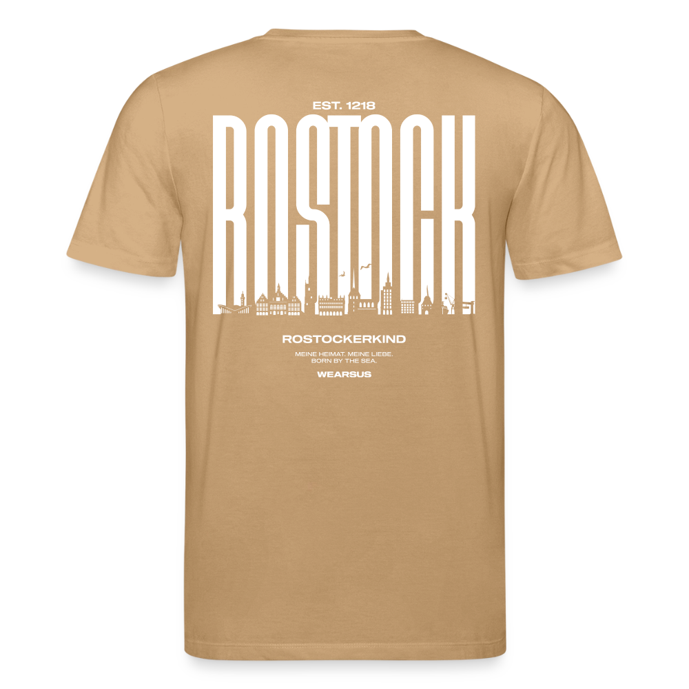 Rostock 'Rostockerkind' Bio T-Shirt Unisex Back Print Farbe 180 g/m² - Karamell 