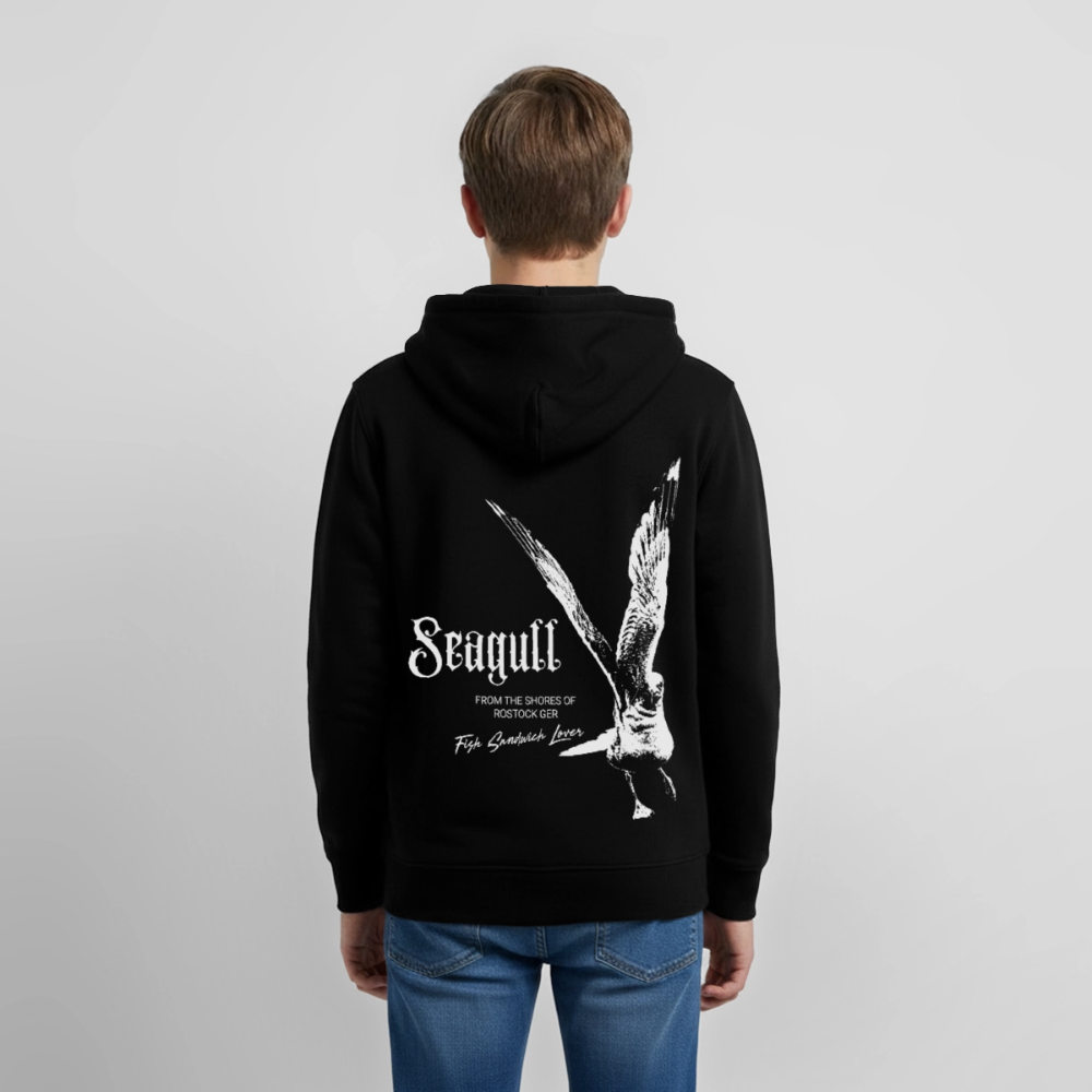 Rostock 'SEAGULL' Edition Bio Zip Hoodie Kinder - Schwarz