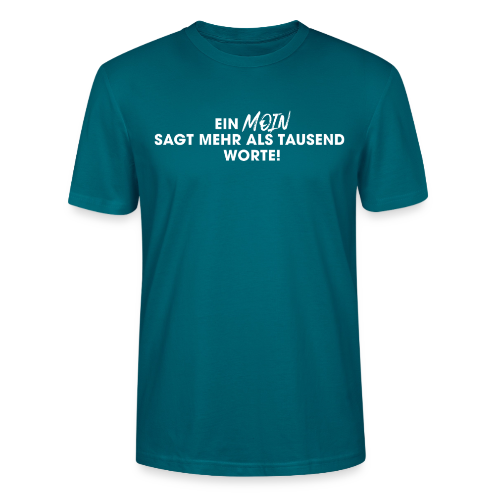 Unisex Sprüche T-Shirt 'Ein Moin sagt mehr als tausend Worte!' Fun Shirt - Ozeanblau