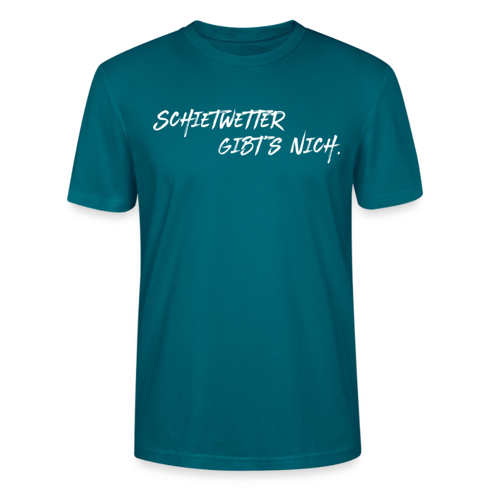 Unisex Sprüche T-Shirt 'Schietwetter gibt's nich' Fun Shirt - Ozeanblau