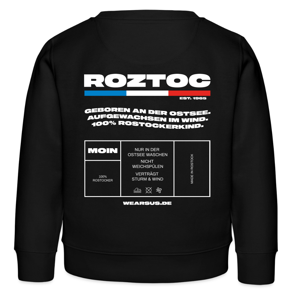 Rostock 'ROZTOC' Edition Bio Sweatshirt Kinder 3-8 Jahre - Schwarz