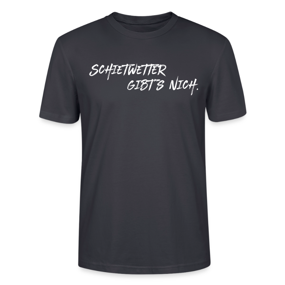 Unisex Sprüche T-Shirt 'Schietwetter gibt's nich' Fun Shirt - Dunkles Graublau