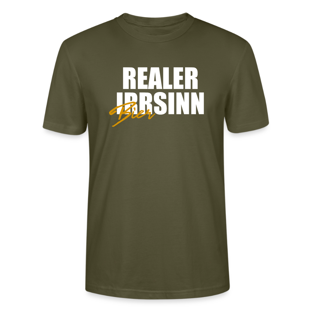 Unisex Sprüche T-Shirt 'Realer Biersinn' - Khaki