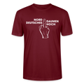 Unisex Sprüche T-Shirt 'Norddeutsches Daumen hoch' Fun Shirt - Burgunderrot