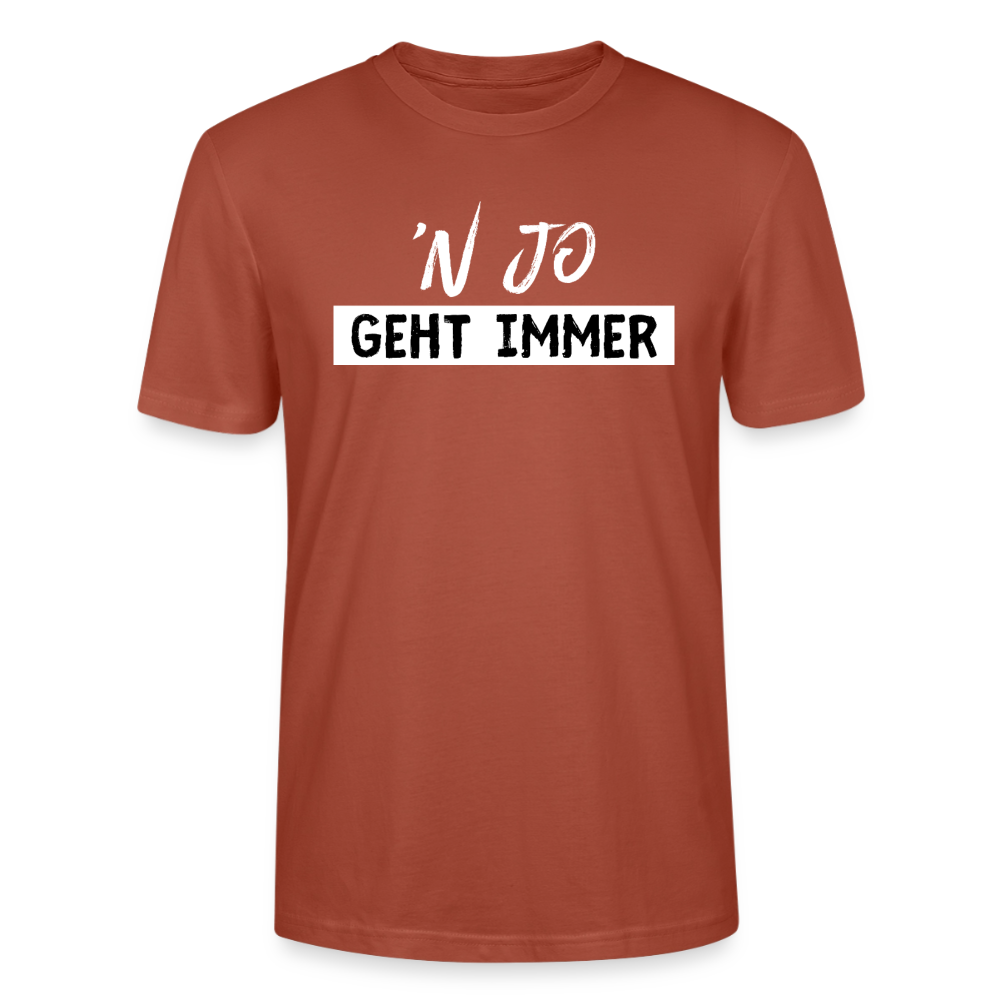 Unisex Sprüche T-Shirt ''n jo geht immer' Fun Shirt - Terrakotta
