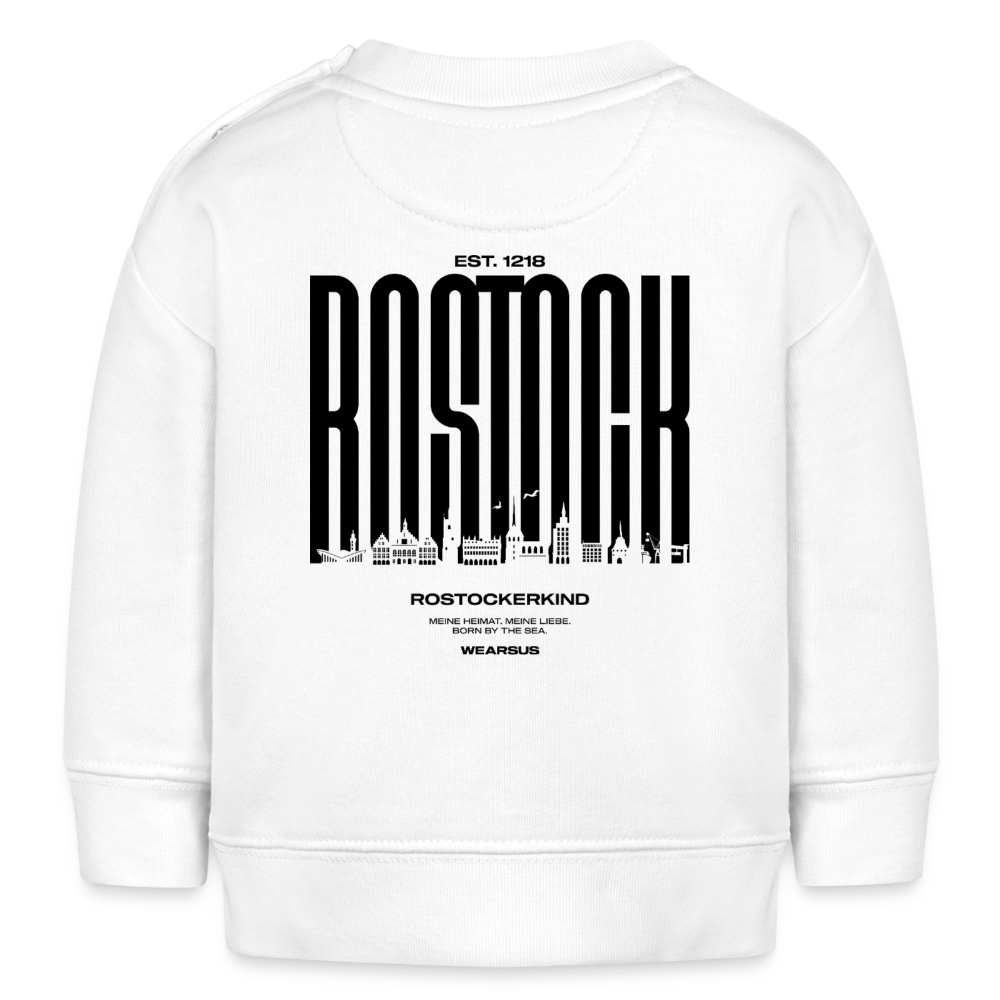 Rostock 'Rostockerkind' Bio Sweatshirt Babys Back Print weiß - Weiß