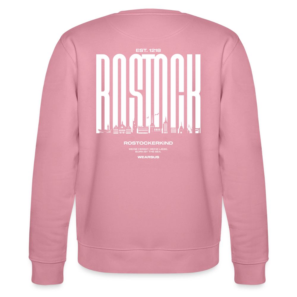 Rostock 'Rostockerkind' Bio Sweatshirt Unisex Back Print - Lila Traum