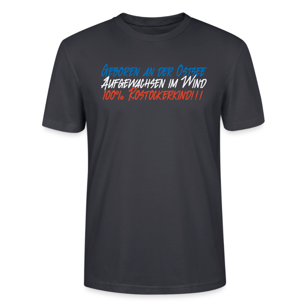 Unisex Sprüche T-Shirt 'Geboren an der Ostsee 2' Fun Shirt - Dunkles Graublau