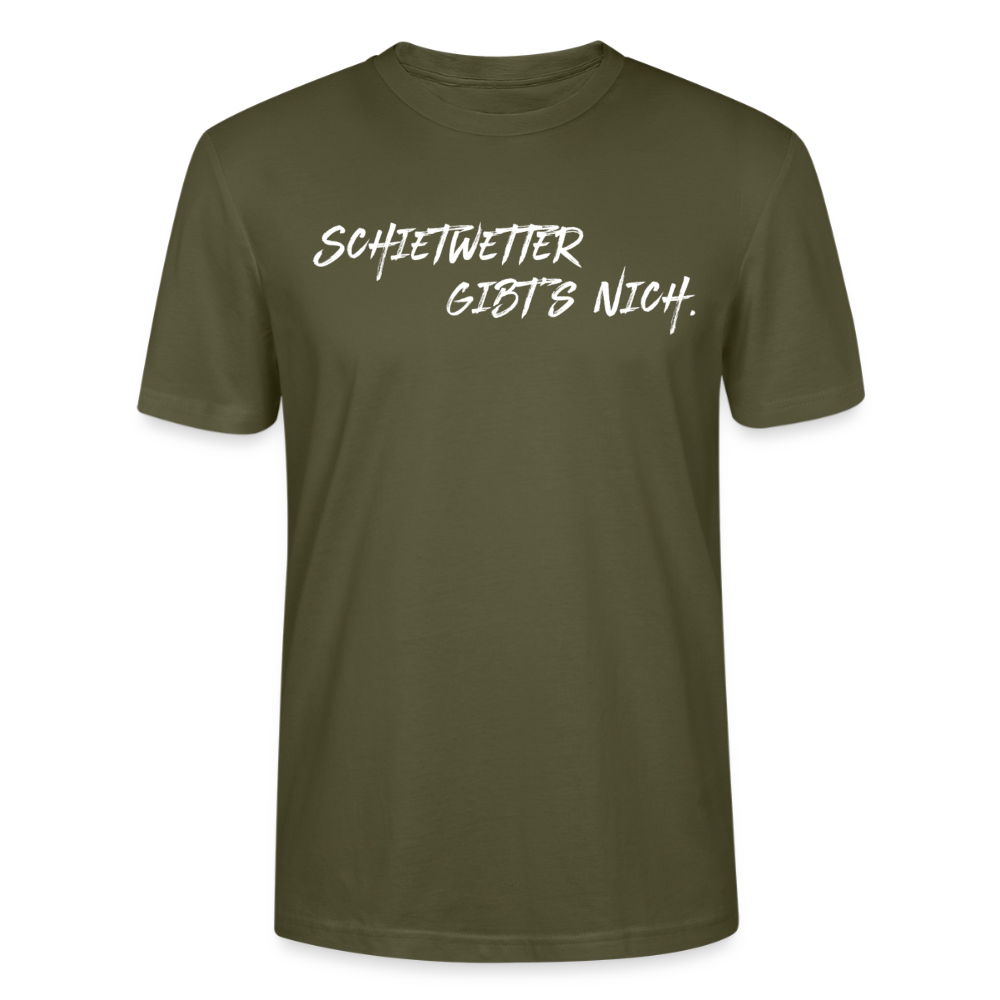 Unisex Sprüche T-Shirt 'Schietwetter gibt's nich' Fun Shirt - Khaki