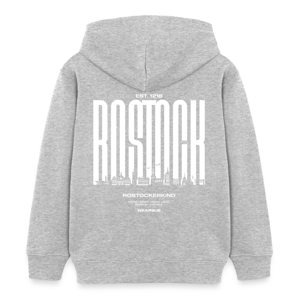 Rostock 'Rostockerkind' Bio Sweatshirt Kinder 3-8 Jahre Front Print - Grau meliert