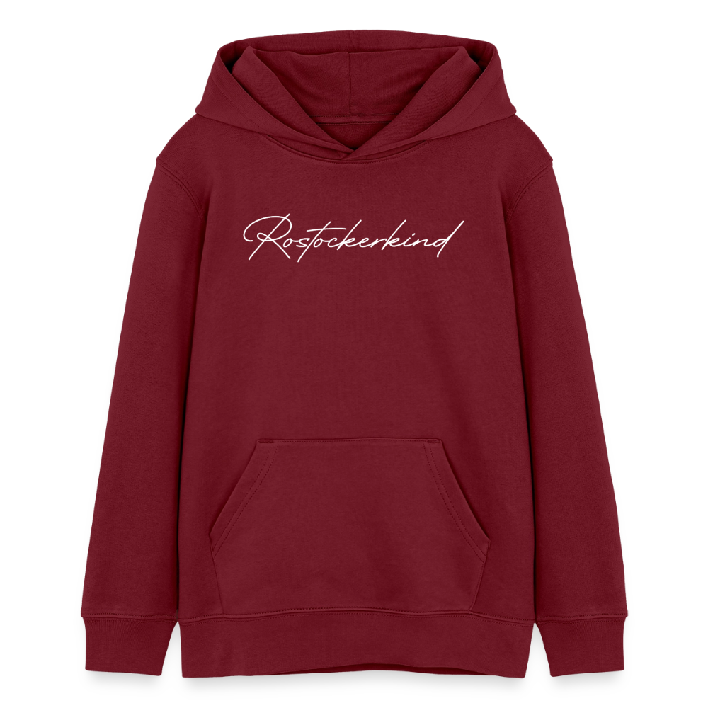 Rostock 'Rostockerkind' Signature Bio Hoodie Kinder 9-13 Jahre - Burgunderrot