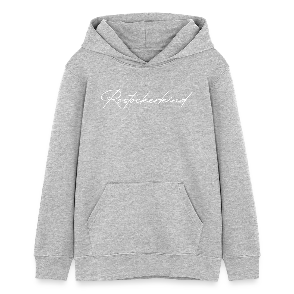 Rostock 'Rostockerkind' Signature Bio Hoodie Kinder 9-13 Jahre - Grau meliert