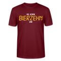 Unisex Sprüche T-Shirt 'Oh, schon Bierzehn Uhr' - Burgunderrot