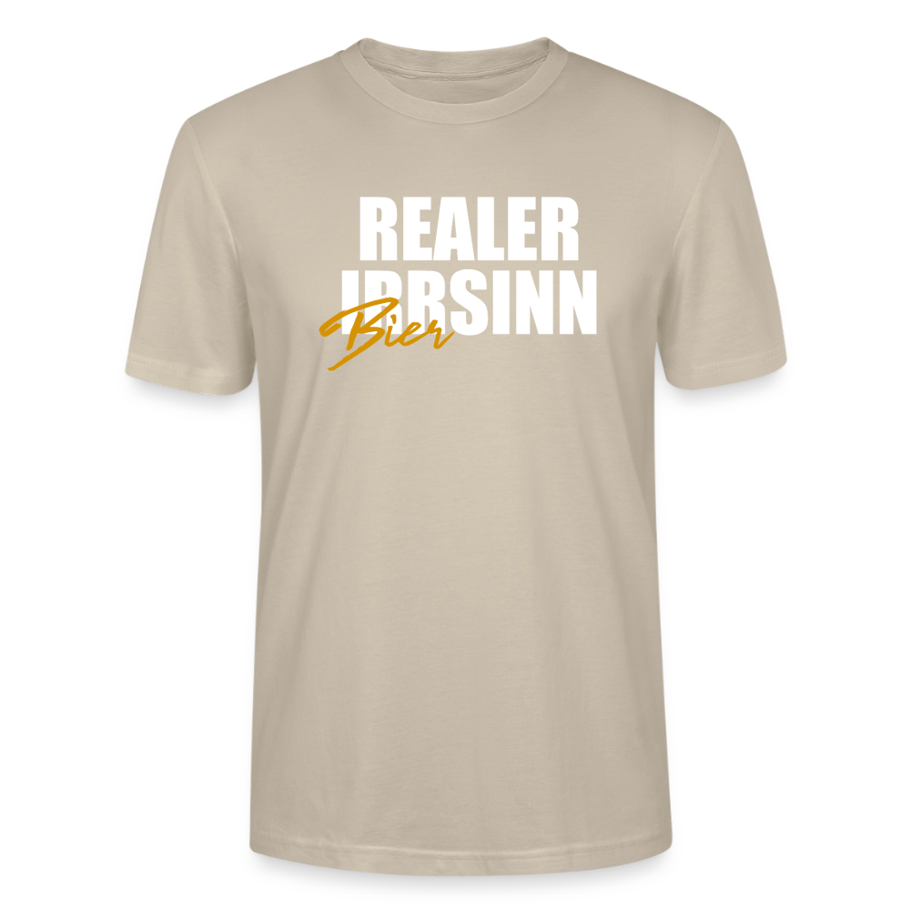 Unisex Sprüche T-Shirt 'Realer Biersinn' - Beige