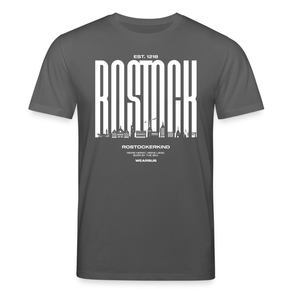 Rostock 'Rostockerkind' Bio T-Shirt Unisex Front Print Farbe 180 g/m² - Anthrazit