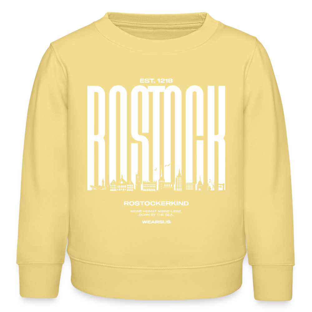 Rostock 'Rostockerkind' Bio Sweatshirt Kinder 3-8 Jahre Front Print - Gelb Viva 