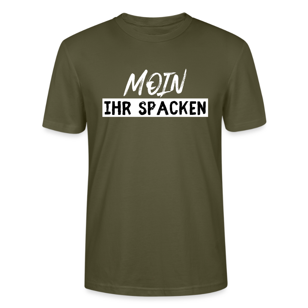 Unisex Sprüche T-Shirt 'Moin ihr Spacken' Fun Shirt - Khaki