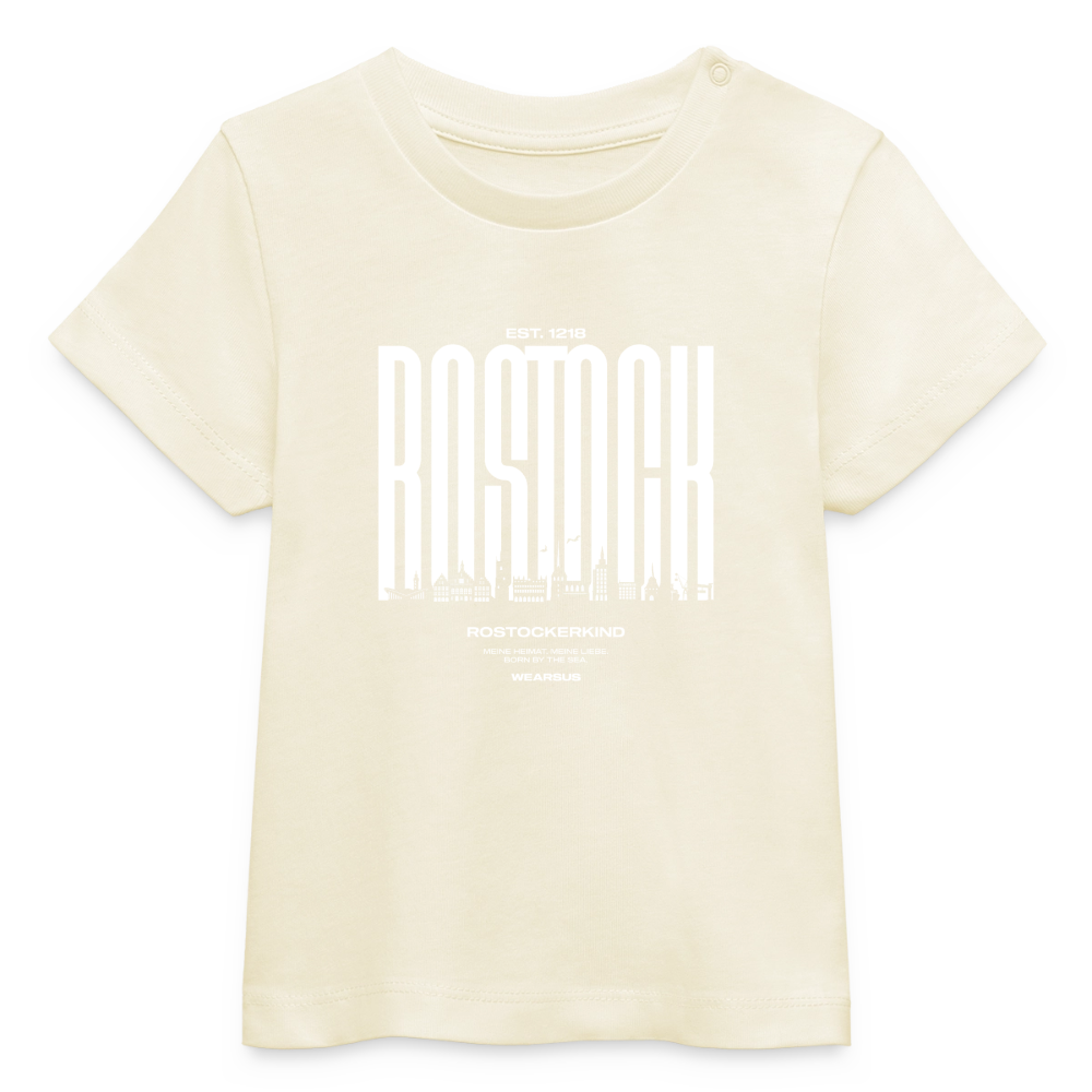 Rostock 'Rostockerkind' Bio T-Shirt Babys Front Print Farbe - Natur