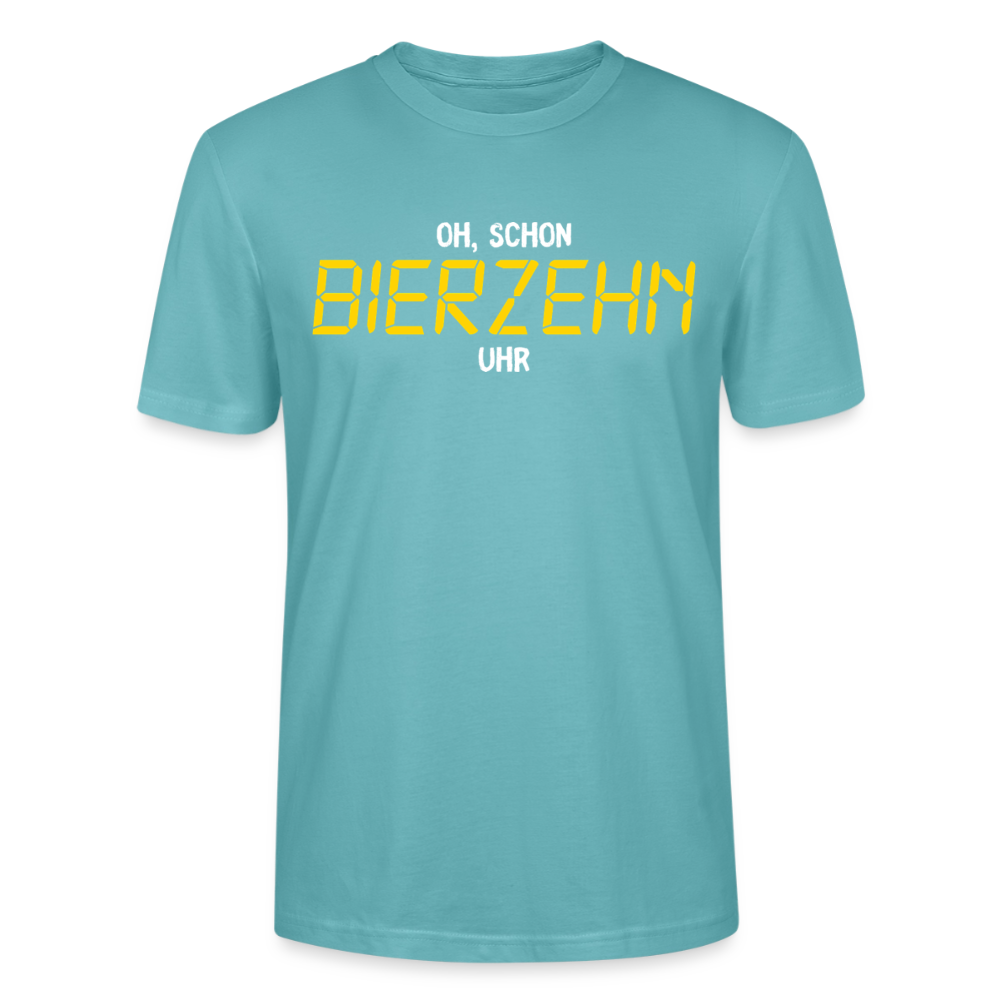 Unisex Sprüche T-Shirt 'Oh, schon Bierzehn Uhr' - Pastelltürkis