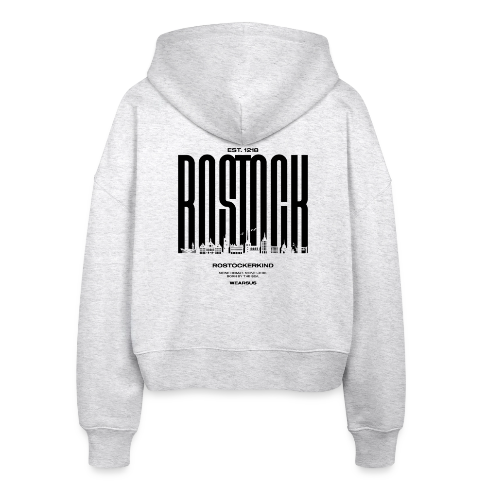 Rostock 'Rostockerkind' Bio Zip Hoodie Damen weiß - Weiß meliert