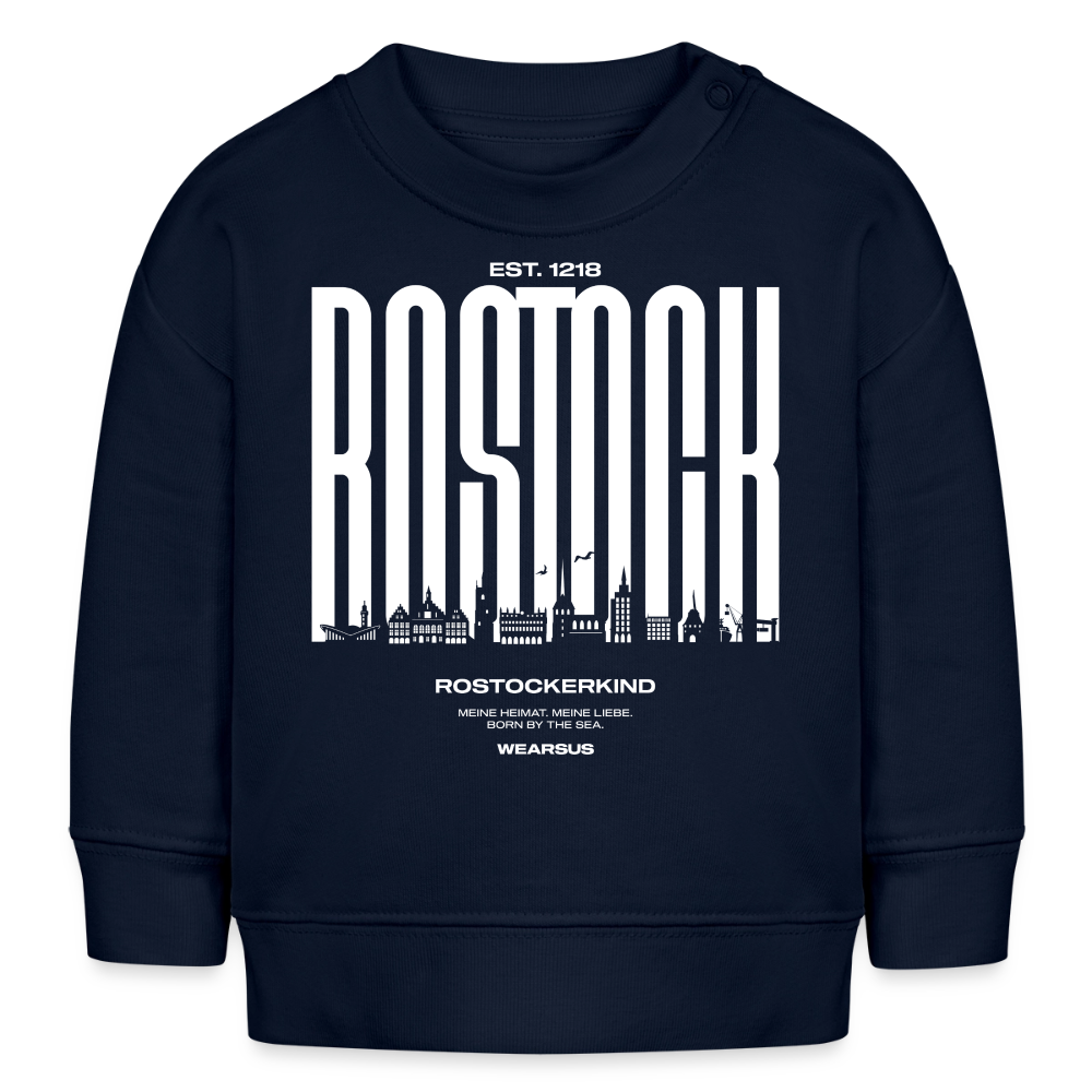 Rostock 'Rostockerkind' Bio Sweatshirt Babys Front Print Farbe - Navy