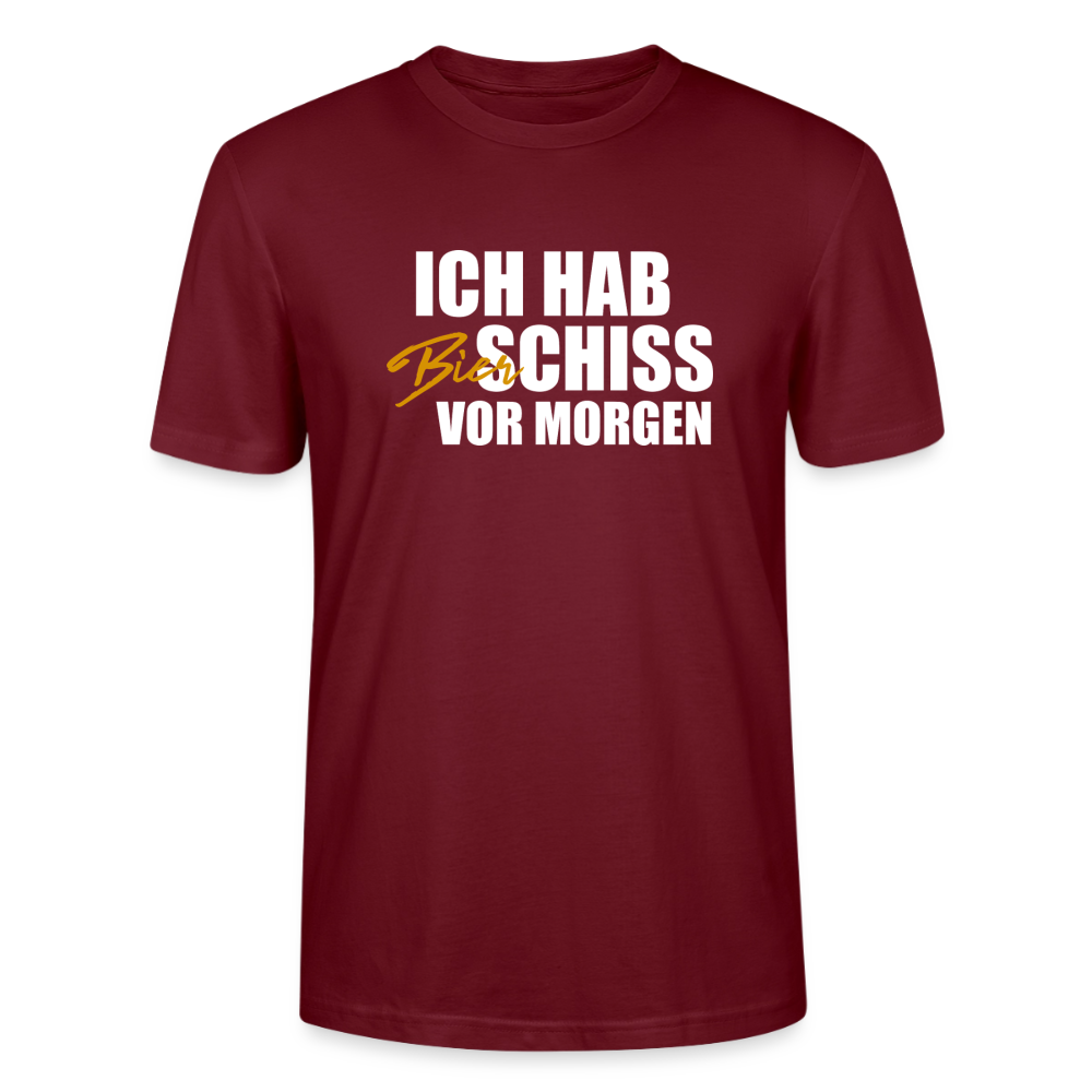Unisex Sprüche T-Shirt 'Ich hab Bierschiss vor morgen' - Burgunderrot