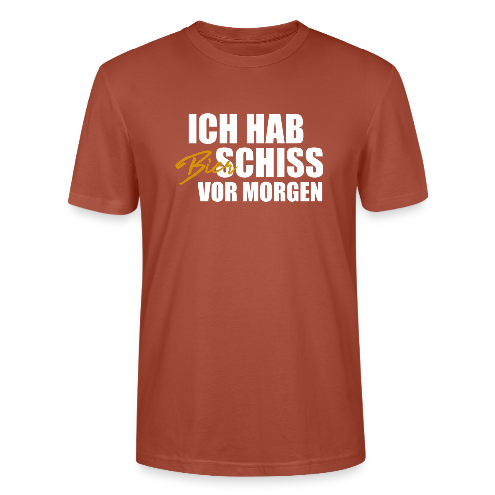 Unisex Sprüche T-Shirt 'Ich hab Bierschiss vor morgen' - Terrakotta