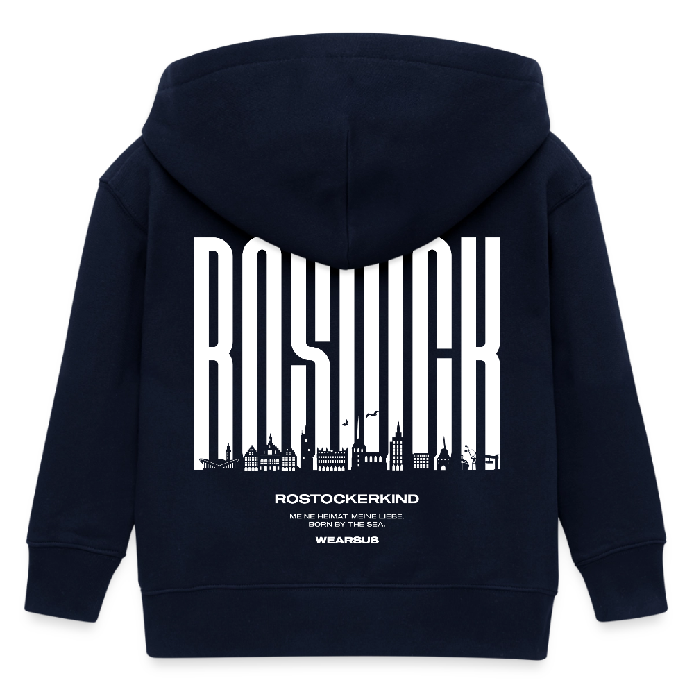 Rostock 'Rostockerkind' Bio Zip Hoodie Kinder 3-8 Jahre - Navy