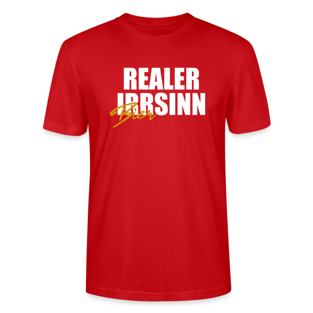 Unisex Sprüche T-Shirt 'Realer Biersinn' - Rot