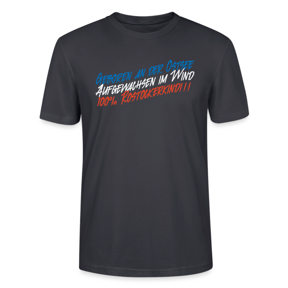 Unisex Sprüche T-Shirt 'Geboren an der Ostsee' Fun Shirt - Dunkles Graublau