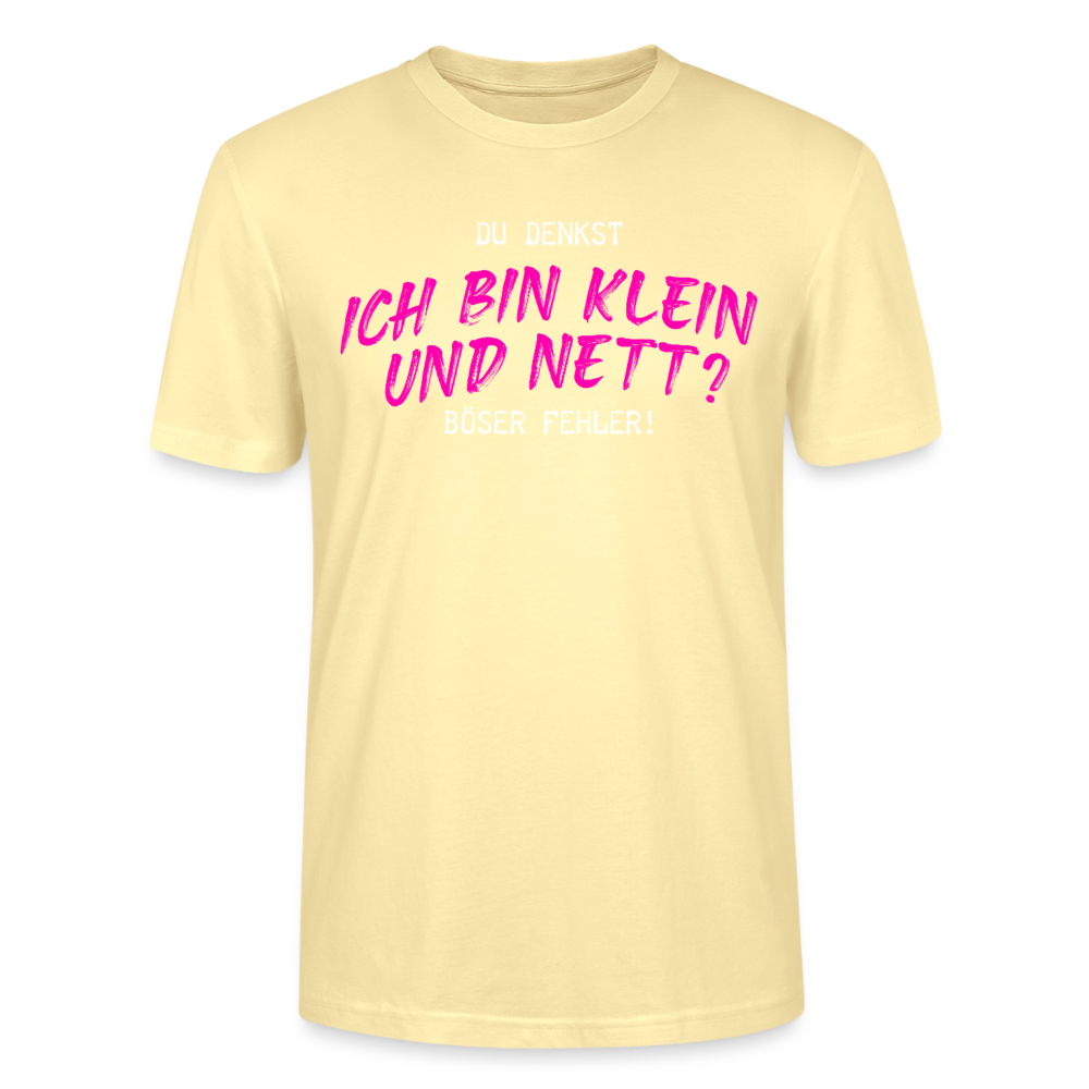 Damen Sprüche T-Shirt 'Du denkst ich bin klein und nett? Böser Fehler!' - Creme