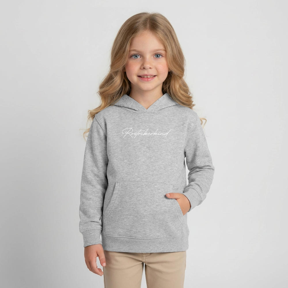 Rostock 'Rostockerkind' Signature Bio Hoodie Kinder 3-8 Jahre - Grau meliert