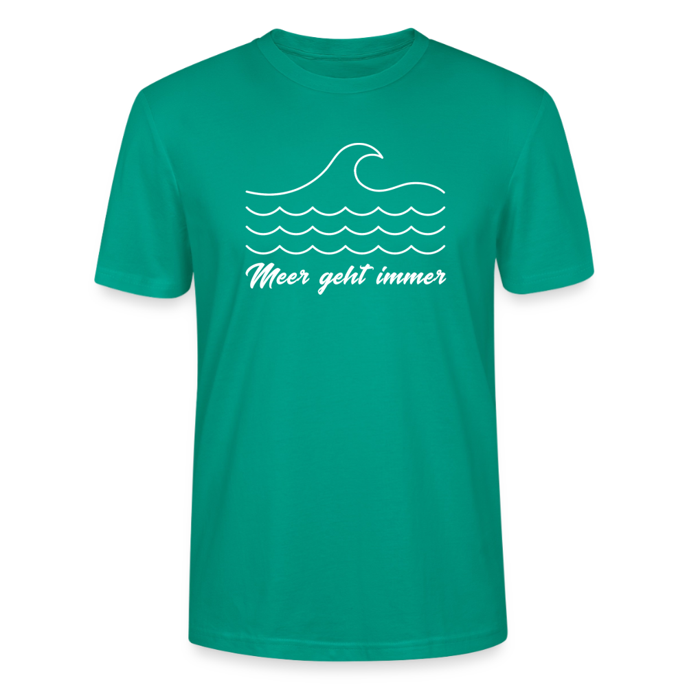 Unisex Sprüche T-Shirt ‘Meer geht immer’ Fun Shirt - Blaugrün