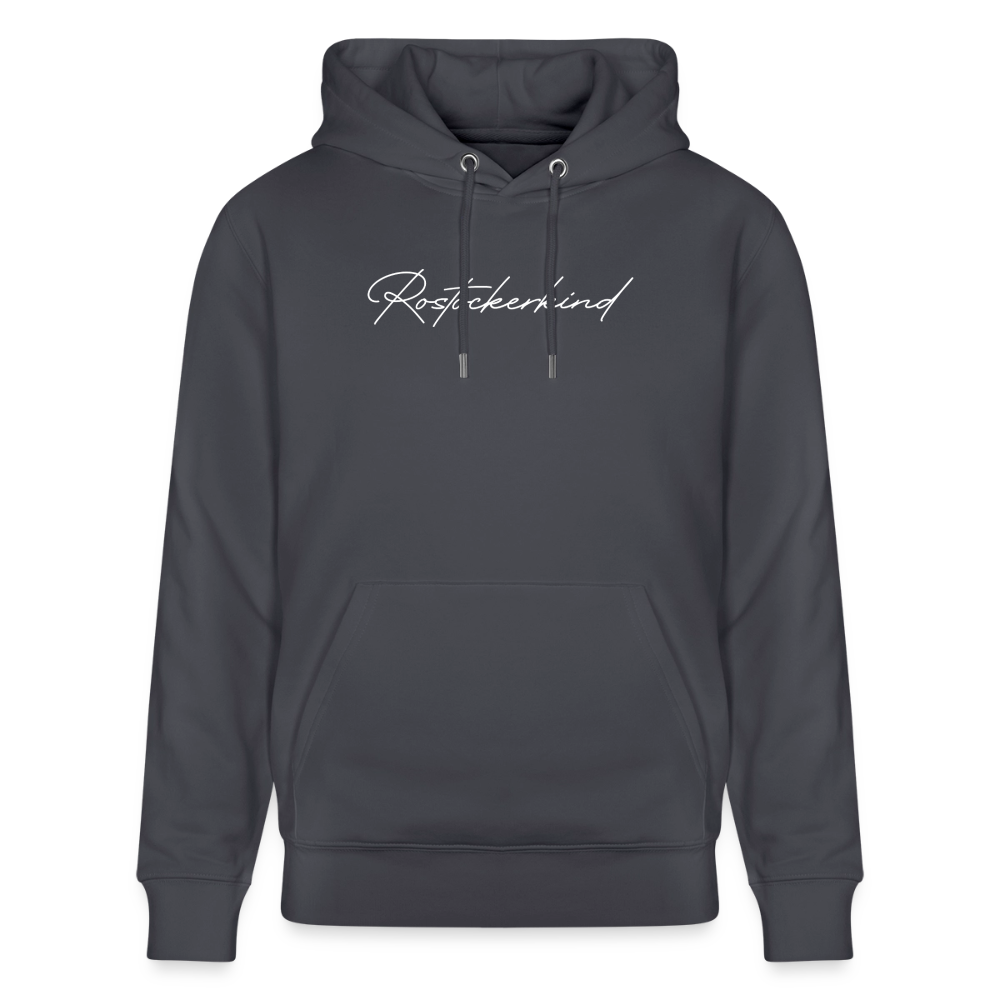 Rostock 'ROSTOCKERKIND' Signature Bio Hoodie Unisex weiß - Indigoblau