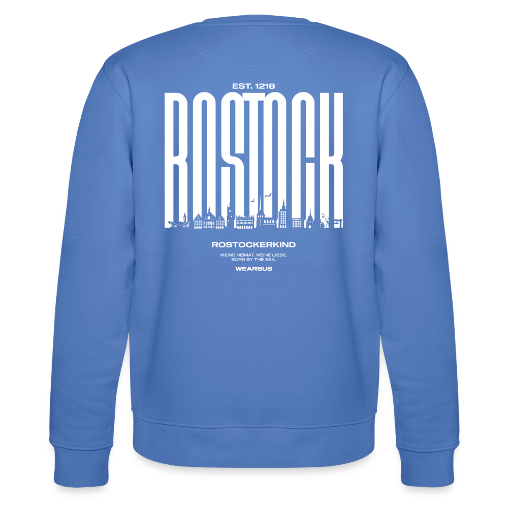 Rostock 'Rostockerkind' Bio Sweatshirt Unisex Back Print - Blau