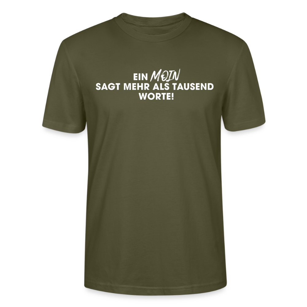 Unisex Sprüche T-Shirt 'Ein Moin sagt mehr als tausend Worte!' Fun Shirt - Khaki