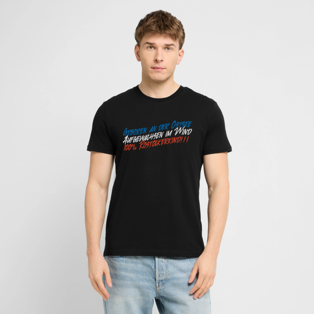 Unisex Sprüche T-Shirt 'Geboren an der Ostsee' Fun Shirt - Schwarz