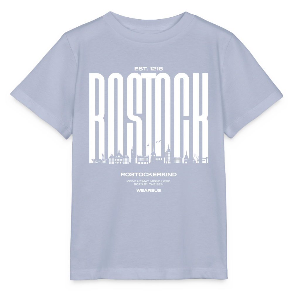 Rostock 'Rostockerkind' Bio T-Shirt Kinder 3-8 Jahre Front Print Farbe - Lavendel-Violett