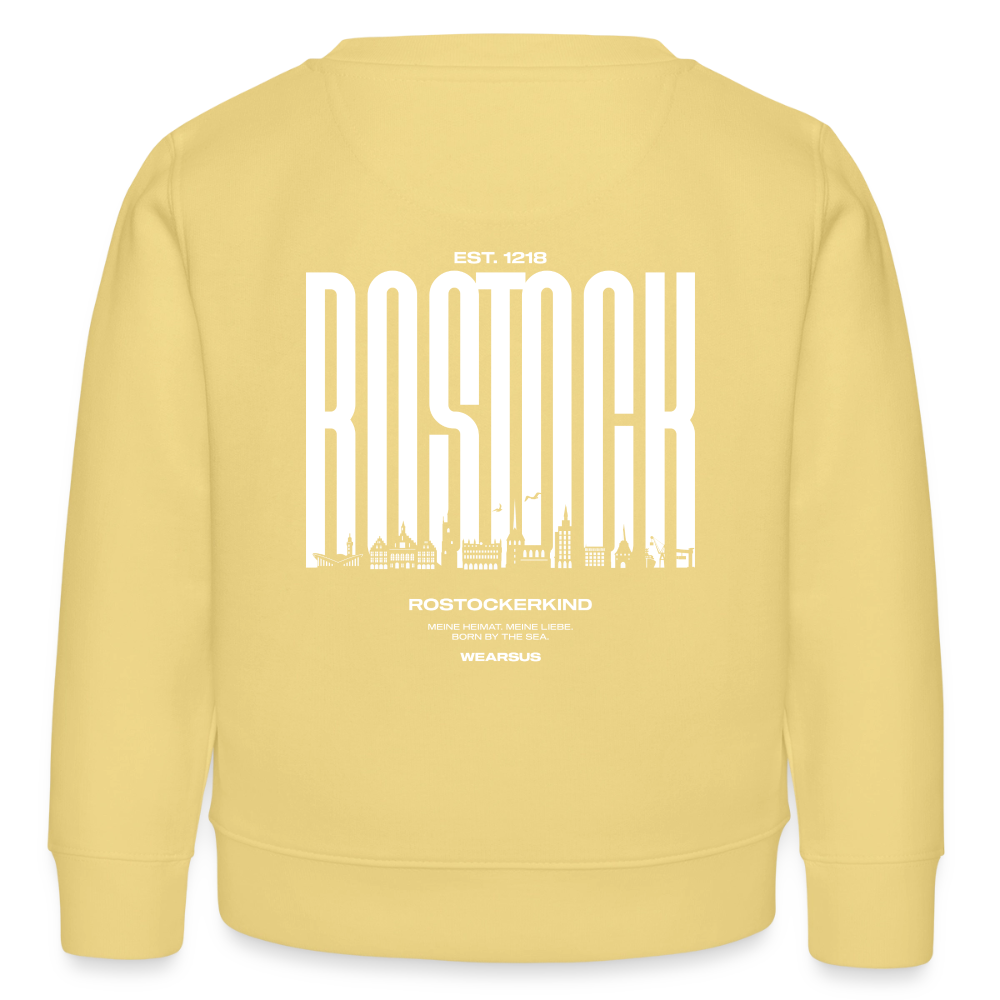 Rostock 'Rostockerkind' Bio Sweatshirt Kinder 3-8 Jahre Back Print - Gelb Viva 