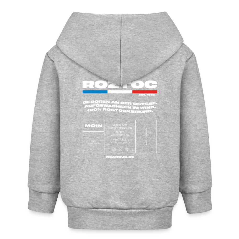 Rostock 'ROZTOC' Edition Bio Baby Zip Hoodie - Grau meliert
