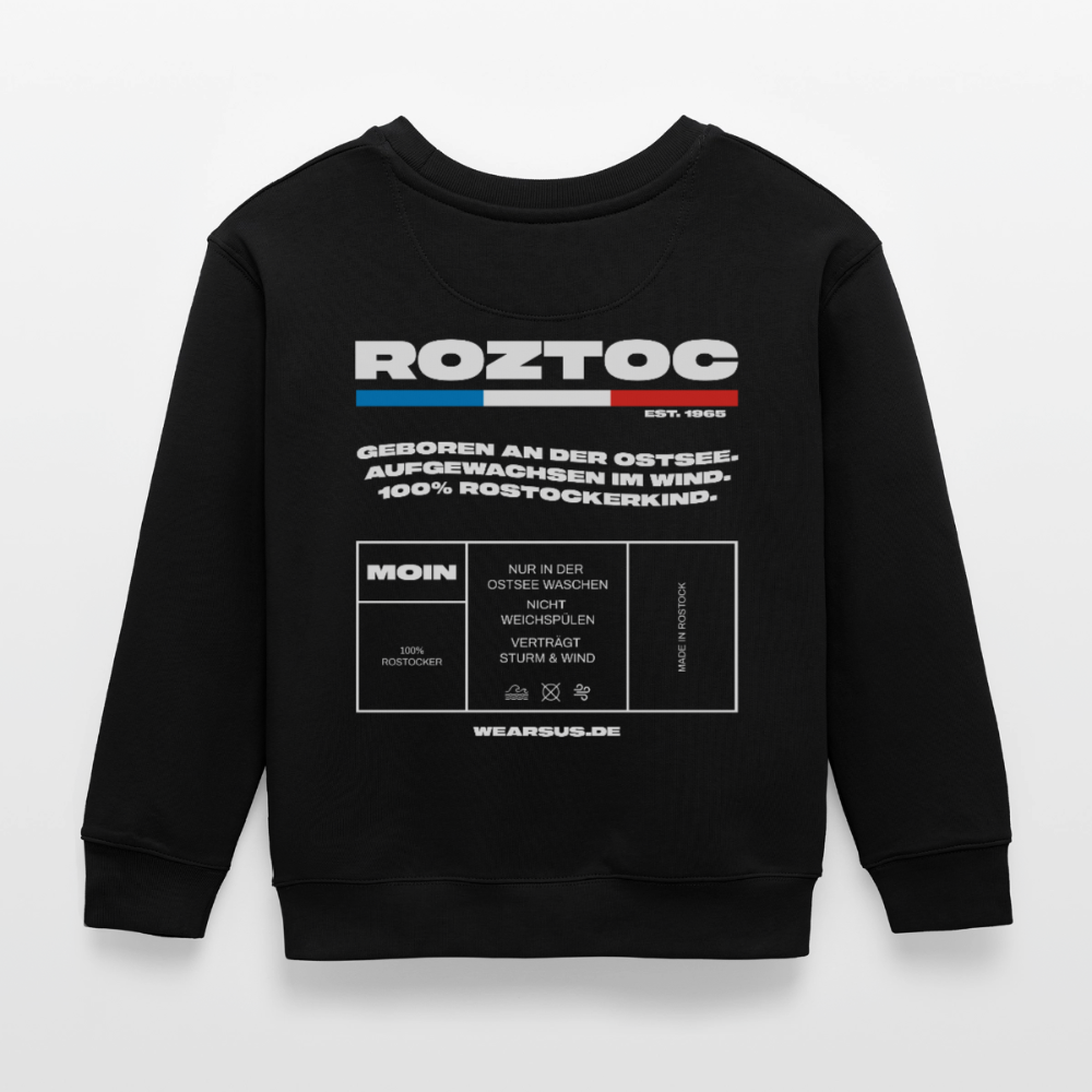 Rostock 'ROZTOC' Edition Bio Sweatshirt Kinder 3-8 Jahre - Schwarz