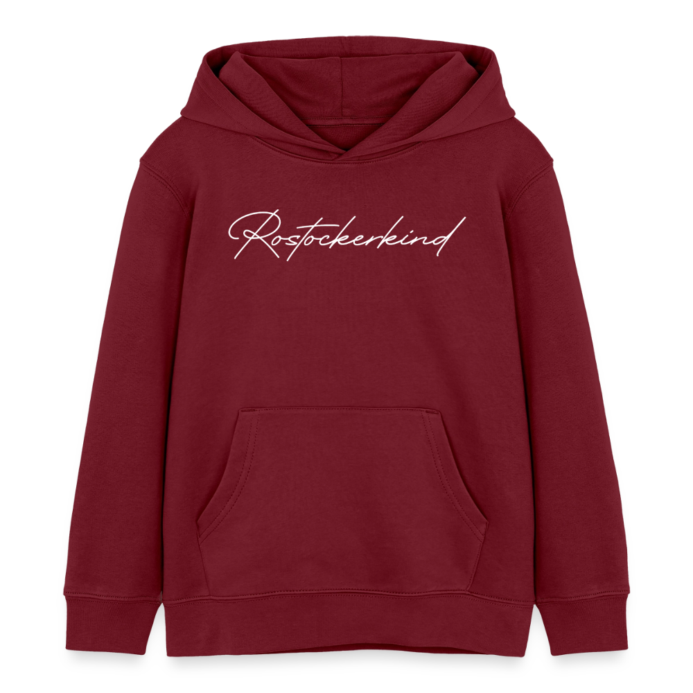 Rostock 'Rostockerkind' Signature Bio Hoodie Kinder 3-8 Jahre - Burgunderrot