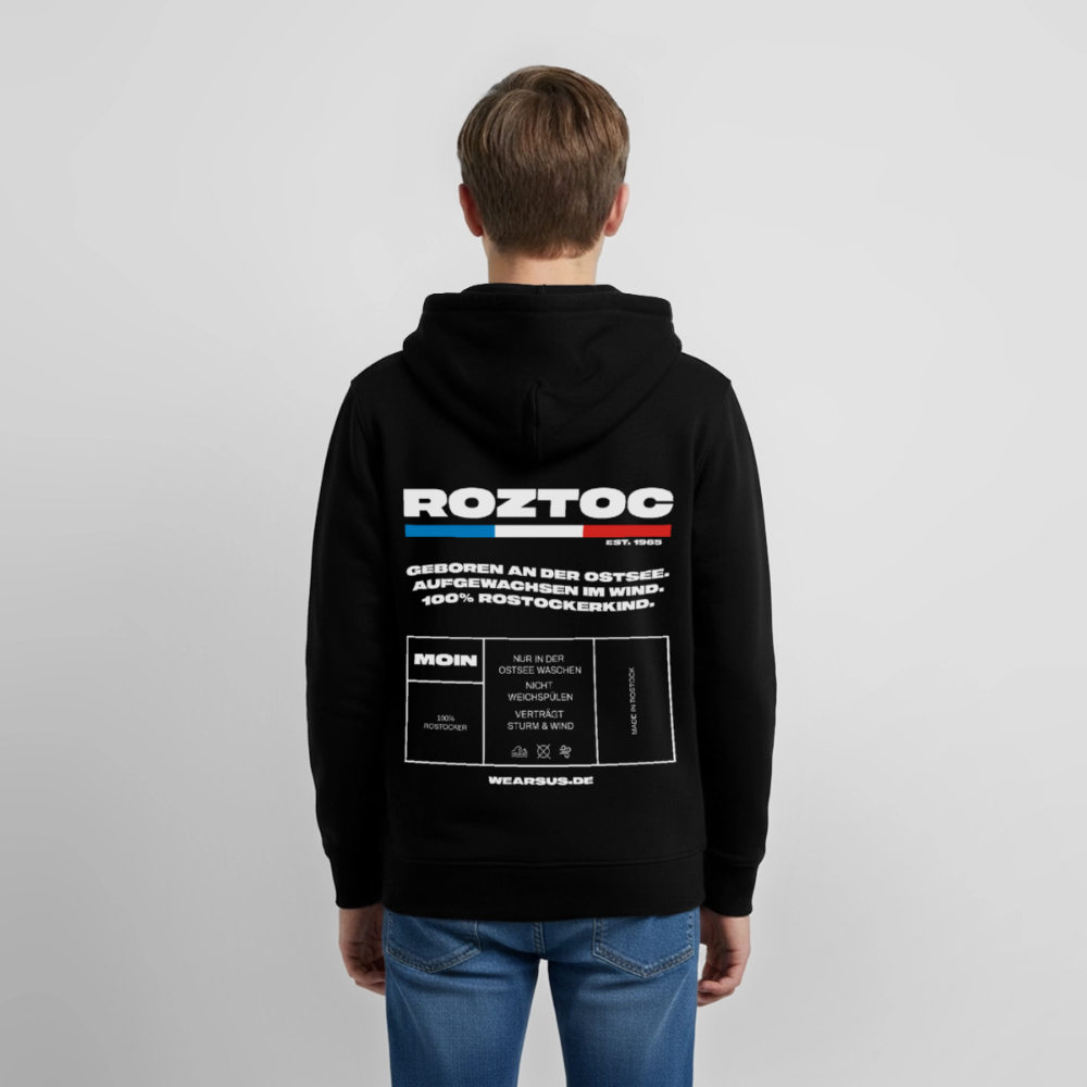 Rostock 'ROZTOC' Edition Bio Zip Hoodie Kinder - Schwarz
