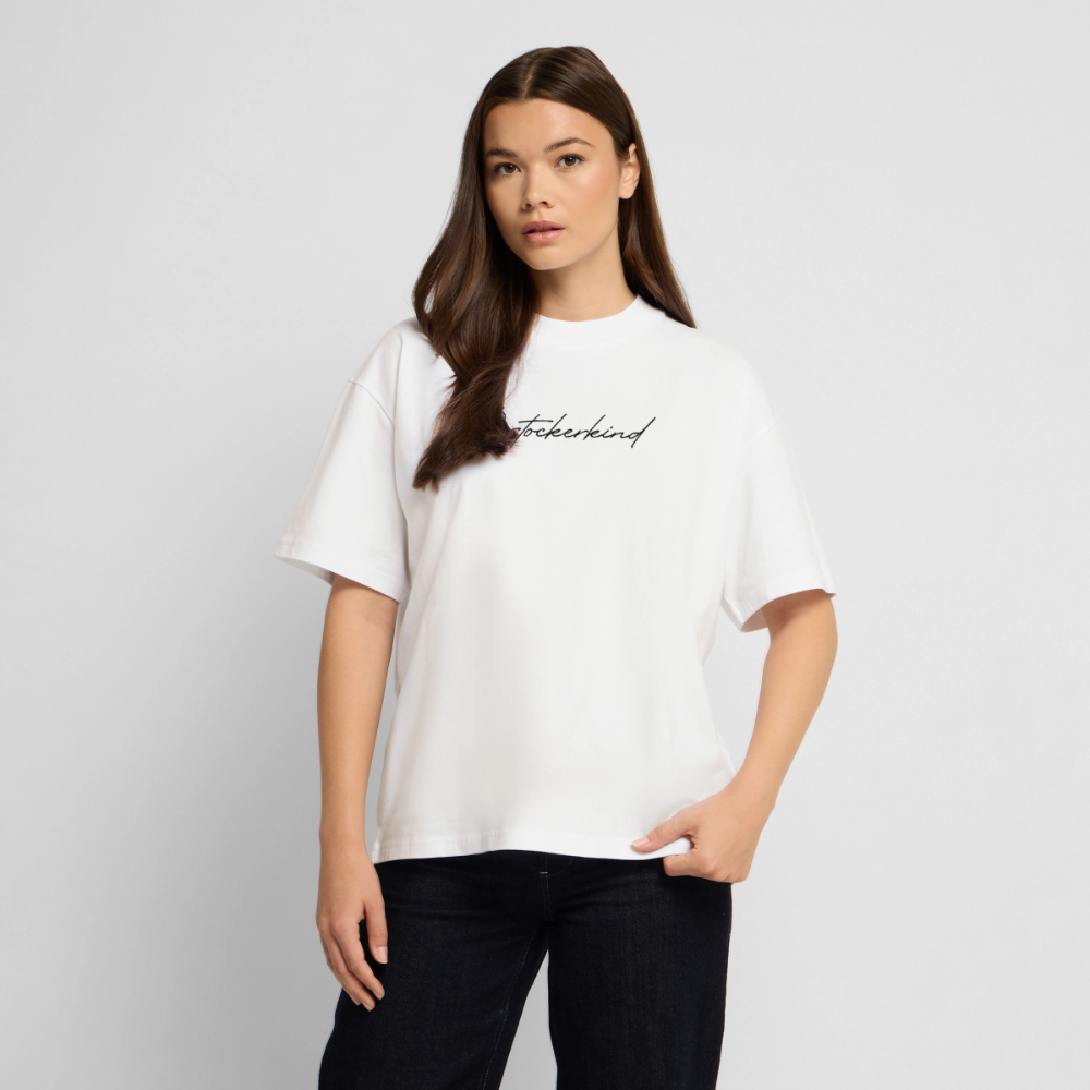 Rostock 'Rostockerkind' Signature Bio Oversized T-Shirt Unisex Frontprint schwarz - Weiß